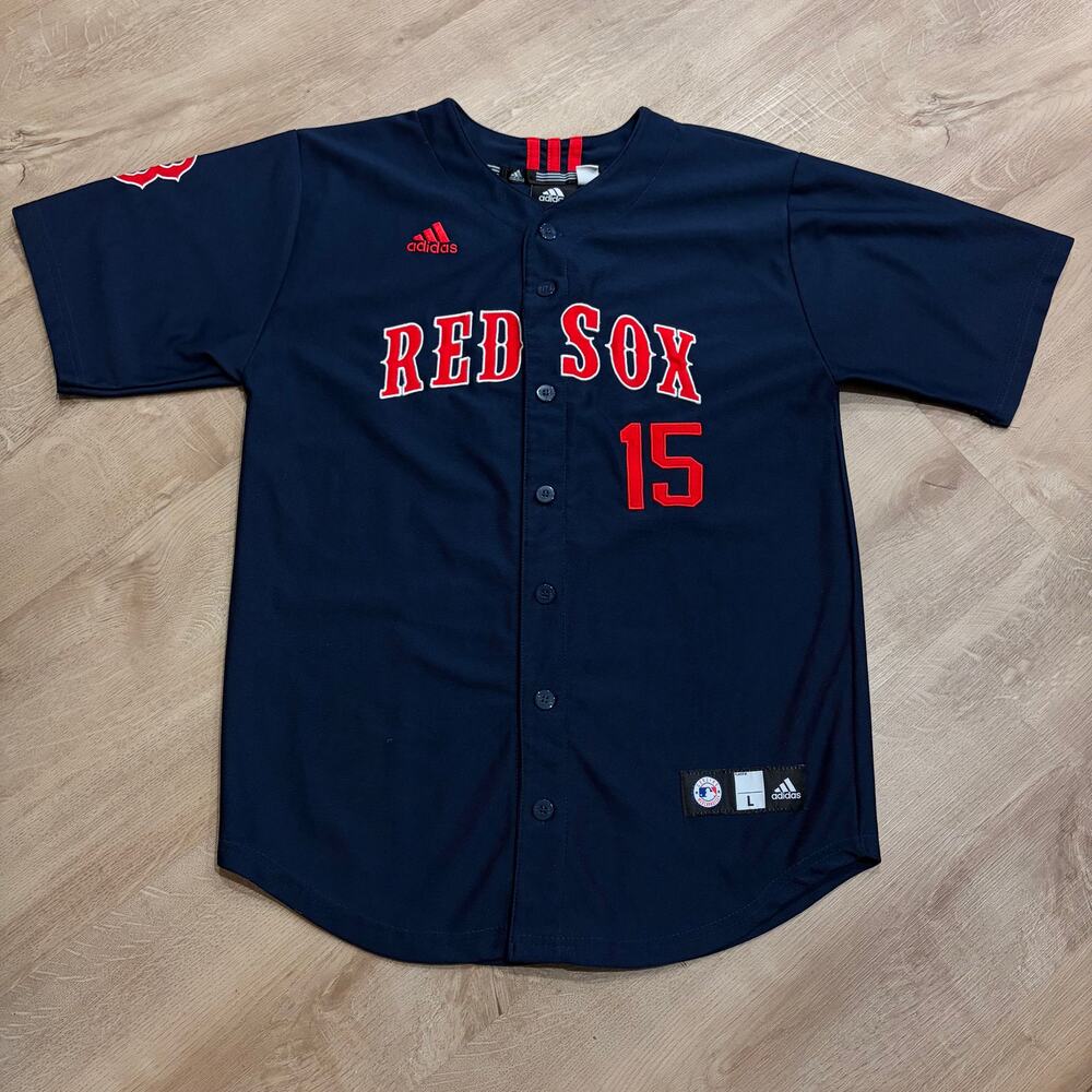 MLB Adidas Boston Red Sox Dustin Pedroia #15 Jersey Youth Boys Large L (14-16)